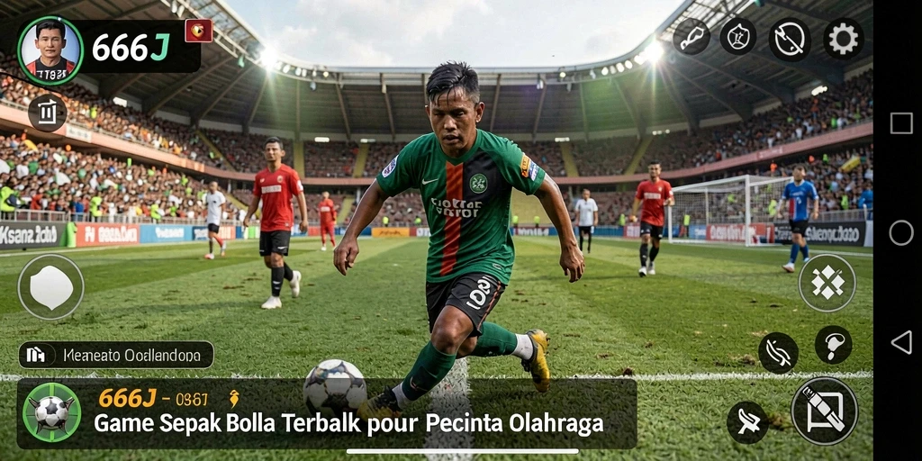 Tampilan gameplay <strong>666J</strong> yang mendebarkan di lapangan sepak bola.