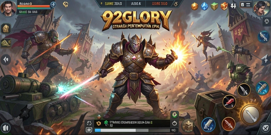 Tampilan pertempuran epik dan strategi yang mendalam dalam gameplay SLG.
