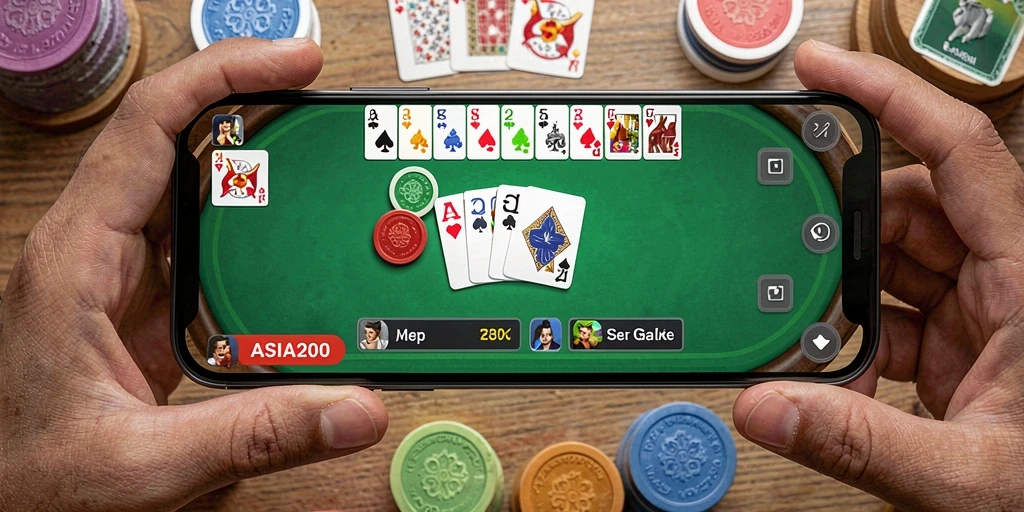 Screenshot gameplay ASIA200 menampilkan keseruan bermain Gaple.