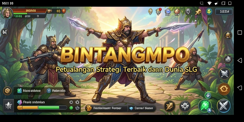 Tangkapan layar gameplay BINTANGMPO yang menampilkan pertempuran strategis.