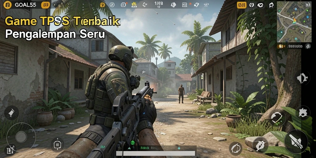 Tampilan gameplay menarik dari GOAL55 dalam genre TPS.