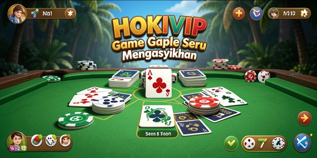 Gameplay seru HOKIVIP dalam permainan Gaple yang menantang.