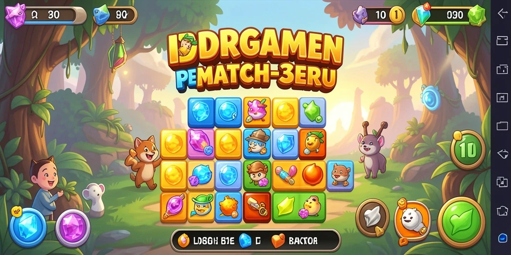 Tampilan seru gameplay IDRGAME Match-3 yang menarik.