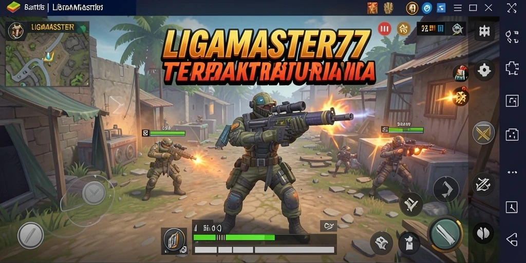 Screenshot aksi seru dalam game Battle Royale LIGAMASTER77.