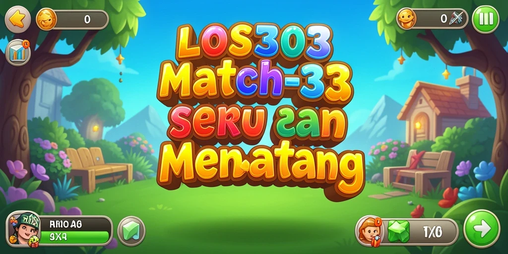 Tampilan gameplay seru dalam permainan Match-3 dengan kombinasi warna yang menarik.