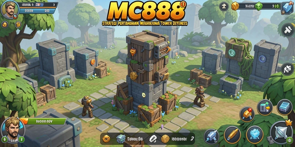 Gameplay seru dan strategis dalam MC888 Tower Defense.