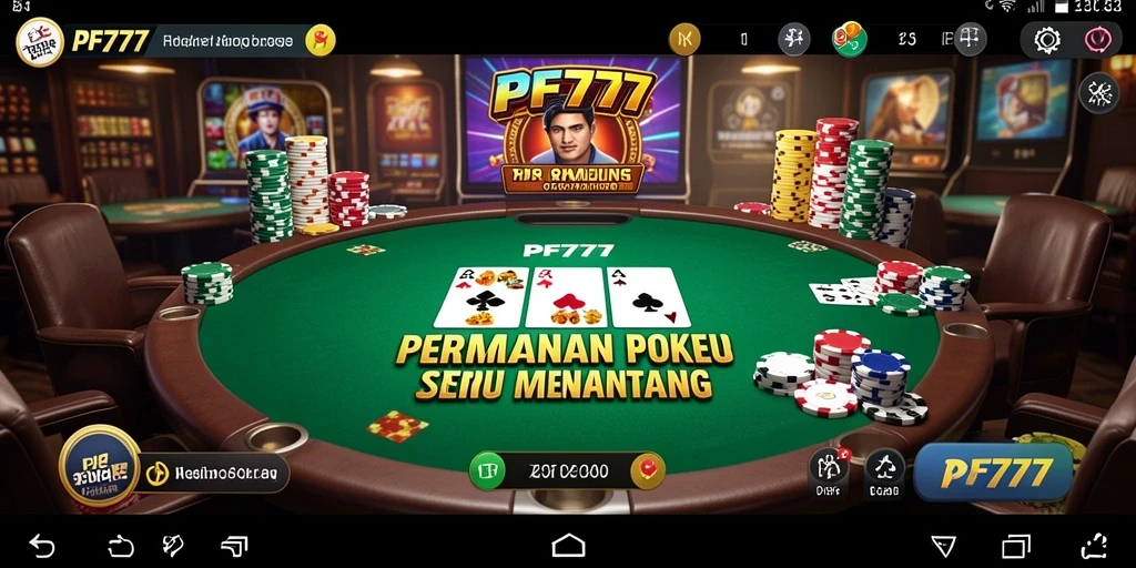 Tampilan gameplay Poker di PF777 yang menarik dan interaktif.