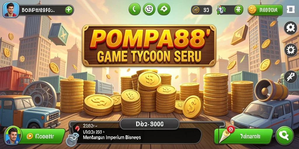 Screenshot POMPA88 menampilkan aktivitas membangun bisnis Tycoon yang seru.