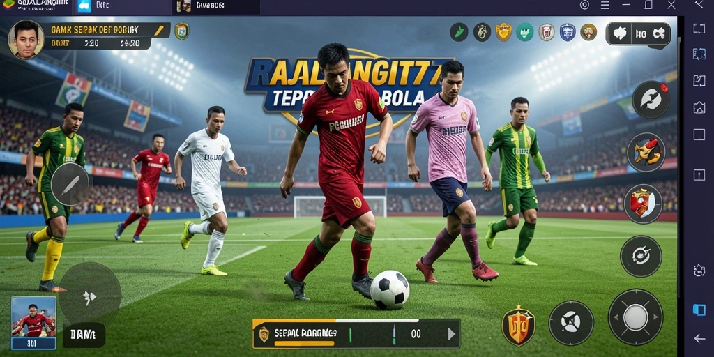 Tangkapan layar utama RAJALANGIT77 menunjukkan aksi seru di lapangan sepak bola.
