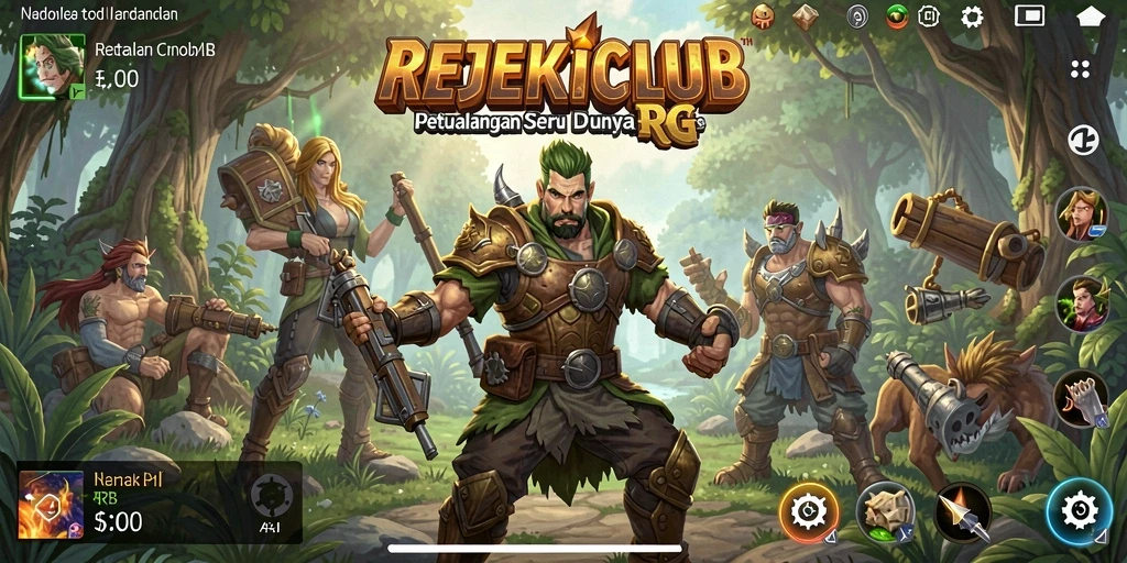 Tangkapan gameplay REJEKICLUB menunjukkan aksi petualangan RPG yang seru dan mendebarkan.