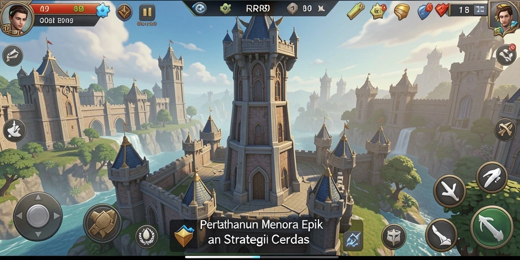 Screenshot utama RR89 menampilkan aksi pertahanan menara yang mendebarkan.
