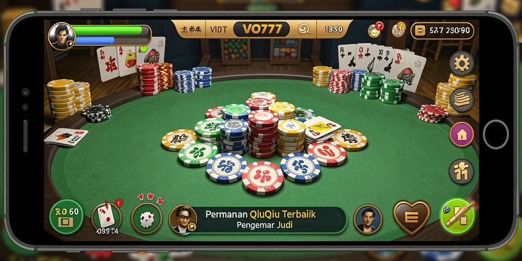 Screenshot gameplay VO777 menampilkan aksi seru dalam QiuQiu.