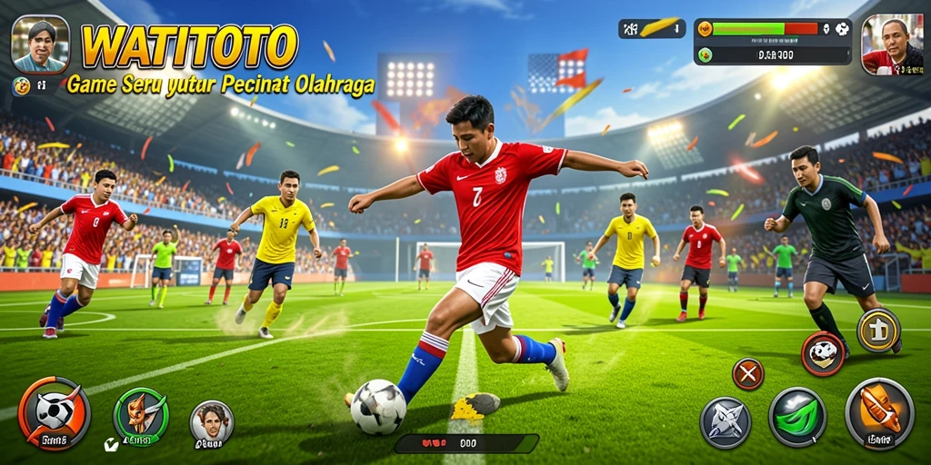 Tampilan gameplay seru dari WATITOTO dengan aksi olahraga yang mendebarkan.