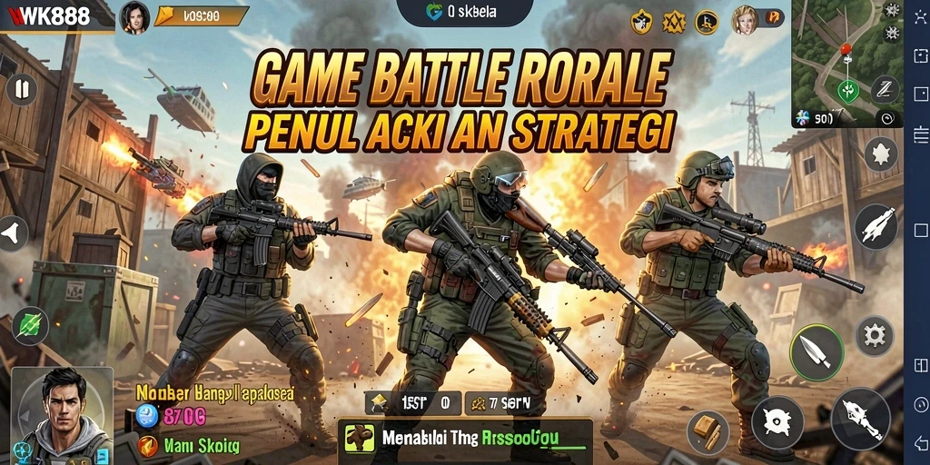 Gameplay seru WK888 dalam pertempuran Battle Royale.