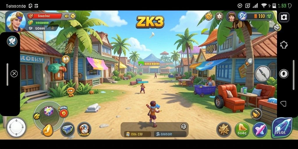 Screenshot gameplay ZK3 menunjukkan keseruan bermain casual yang mudah dan menyenangkan.